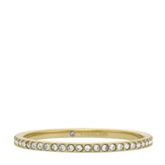 Anello a fascia Ellis Pavé Glitz in acciaio inossidabile dorato