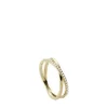 Anello a fascia Ellis Pavé Glitz in acciaio inossidabile dorato