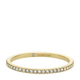 Anello a fascia Ellis Pavé Glitz in acciaio inossidabile dorato