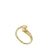 Anello avvolgente Harlow in acciaio inossidabile color oro con texture lineare