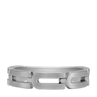 Anello con catena a maglie D Heritage in acciaio inossidabile