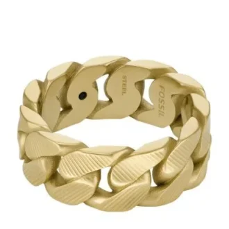Anello con catena Harlow Linear Texture in acciaio inossidabile color oro