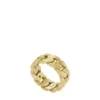 Anello con catena Harlow Linear Texture in acciaio inossidabile color oro