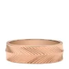 Anello con fascia in acciaio inossidabile color oro rosa Harlow Linear Texture