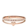 Anello con fascia in acciaio inossidabile color oro rosa Sutton Hearts To You