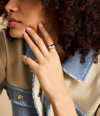 Anello con fascia in acciaio inossidabile della collezione Ellis Domed