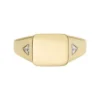 Anello con sigillo Ellis in acciaio inossidabile color oro