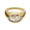 Anello con sigillo Sutton Shaky Glitz in acciaio inossidabile dorato con luna e stella