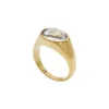 Anello con sigillo Sutton Shaky Glitz in acciaio inossidabile dorato con luna e stella