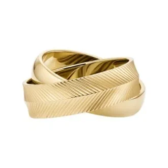 Anello Harlow con maglie intrecciate in acciaio inossidabile dorato