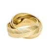 Anello Harlow con maglie intrecciate in acciaio inossidabile dorato
