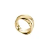 Anello Harlow con maglie intrecciate in acciaio inossidabile dorato