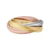 Anello Harlow con maglie intrecciate in acciaio inossidabile tri-tono