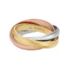 Anello Harlow con maglie intrecciate in acciaio inossidabile tri-tono