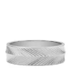 Anello Harlow con texture lineare in acciaio inossidabile