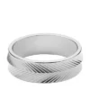 Anello Harlow con texture lineare in acciaio inossidabile