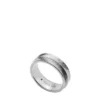 Anello Harlow con texture lineare in acciaio inossidabile