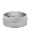 Anello Harlow con texture lineare in acciaio inossidabile