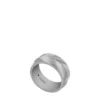 Anello Harlow con texture lineare in acciaio inossidabile