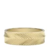 Anello Harlow con texture lineare in acciaio inossidabile color oro