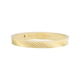 Anello Harlow con texture lineare in acciaio inossidabile color oro