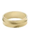 Anello Harlow con texture lineare in acciaio inossidabile color oro