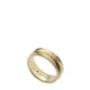 Anello Harlow con texture lineare in acciaio inossidabile color oro