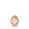 Anello orologio a due lancette in acciaio inossidabile color oro rosa