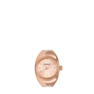 Anello orologio a due lancette in acciaio inossidabile color oro rosa