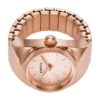 Anello orologio a due lancette in acciaio inossidabile color oro rosa