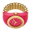Anello orologio a due lancette in acciaio inossidabile rosa