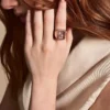Anello orologio Raquel Due lancette in acciaio inossidabile color oro rosa