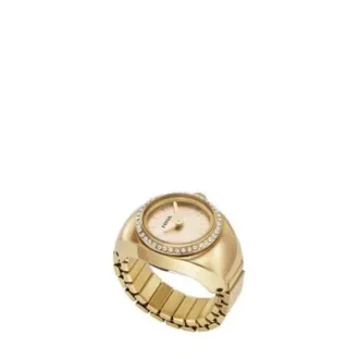 Anello per orologio a due lancette in acciaio inossidabile color oro