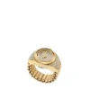 Anello per orologio a due lancette in acciaio inossidabile color oro