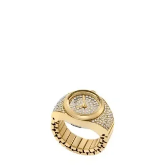 Anello per orologio a due lancette in acciaio inossidabile color oro