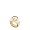 Anello per orologio a due lancette in acciaio inossidabile color oro