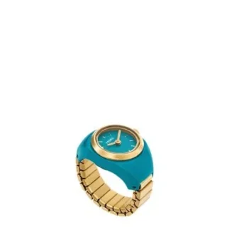 Anello per orologio a due lancette in acciaio inossidabile color oro