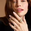 Anello per orologio a due lancette in acciaio inossidabile color oro