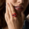 Anello per orologio a due lancette in acciaio inossidabile color oro
