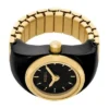 Anello per orologio a due lancette in acciaio inossidabile color oro