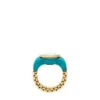 Anello per orologio a due lancette in acciaio inossidabile color oro