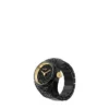 Anello per orologio Orologio in acciaio inossidabile nero pavé a due lancette