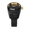Anello per orologio Orologio in acciaio inossidabile nero pavé a due lancette