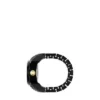 Anello per orologio Orologio in acciaio inossidabile nero pavé a due lancette