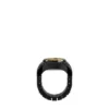 Anello per orologio Orologio in acciaio inossidabile nero pavé a due lancette