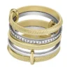 Anello Prestack Harlow in acciaio inossidabile bicolore con texture lineare