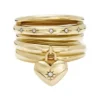 Anello Sadie All My Love in acciaio inossidabile dorato con cuori sovrapposti