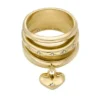 Anello Sadie All My Love in acciaio inossidabile dorato con cuori sovrapposti