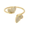 Anello sovrapponibile Sutton Pavé Butterfly in acciaio inossidabile color oro
