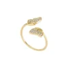 Anello sovrapponibile Sutton Pavé Butterfly in acciaio inossidabile color oro